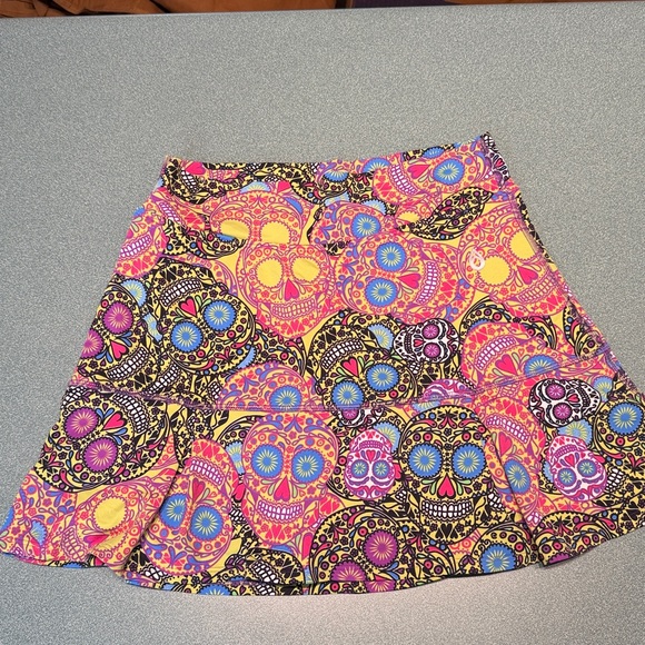 Dona Jo JoJo Skort Equeleto Sugar Skull Print Size 2 - Picture 1 of 3